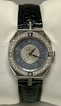 MONTEGA Mens 18K White Gold Wristwatch w/ 124 Factory Set Diamonds & Blue Mother Of Pearl Dial - $60K Appraisal Value! ✓ APR 57