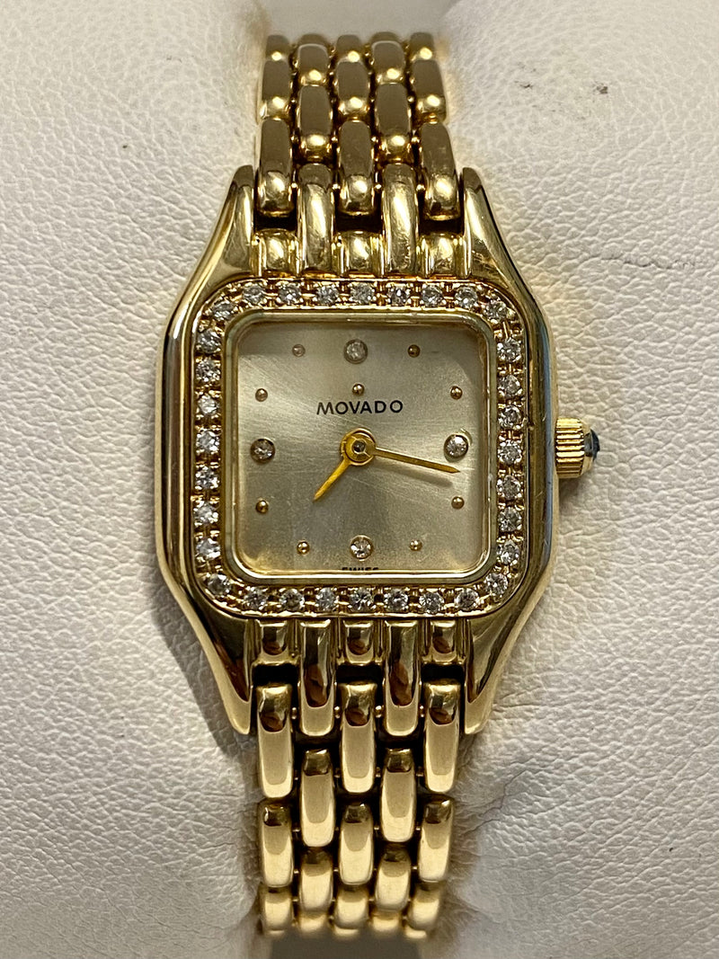 MOVADO Ladies Wristwatch Solid Gold w/ 36 Diamonds Bezel/Dial - $20K APR w/ COA! APR57
