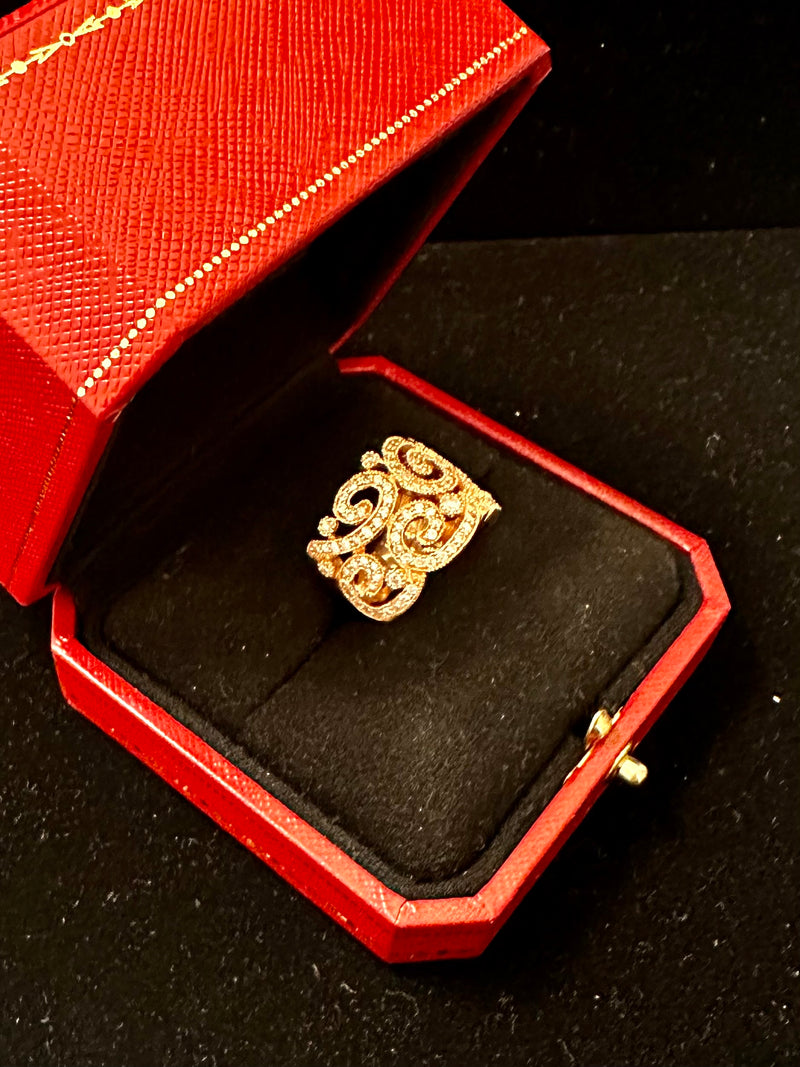 EFFY 18K Rose Gold and 3ct Diamonds(E-VS) Filigree Design Ring - $13K APR w/CoA! APR57
