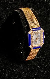 CORUM 18K Gold Diamond & Lapis Lazuli Custom Ladies Wristwatch - $50K APR w/ COA APR57