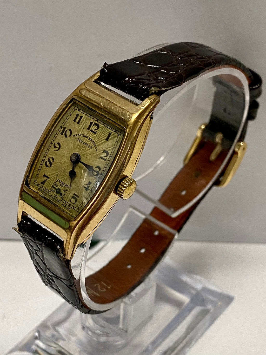 West End Watch Co Rare Vintage Tonneau Shaped Watch w/Aged Dial - $6K APR w  COA!