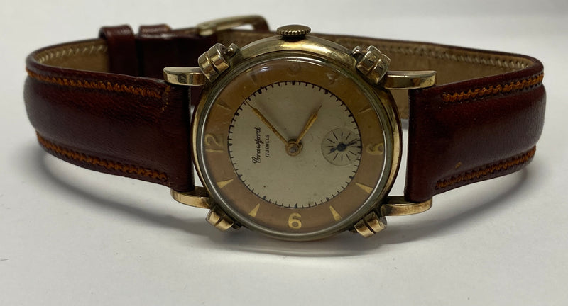 CRAWFORD Beautiful Gold Tone Vintage 1950's Unique Case Watch - $8K APR w/ COA!! APR57