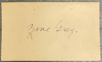 Zane Grey Author Autograph Late 19th Early 20th Century - $1K APR w/CoA APR57