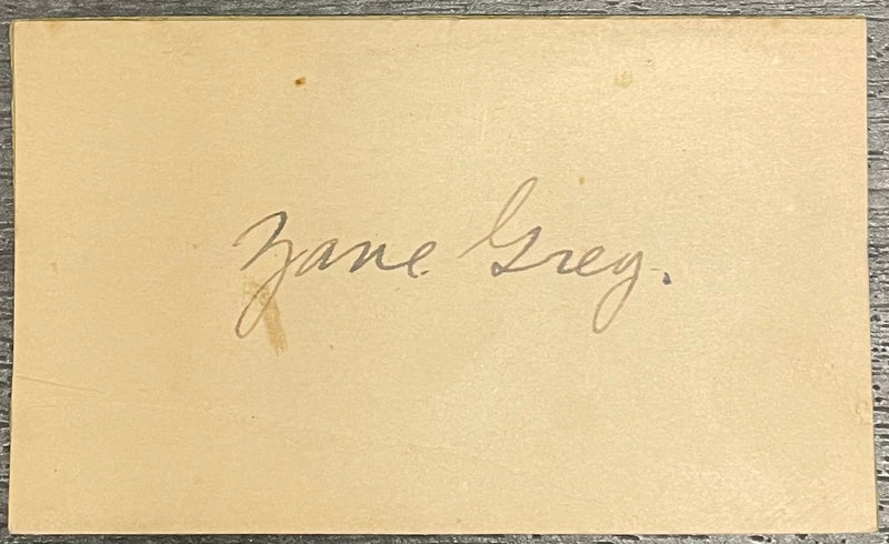 Zane Grey Author Autograph Late 19th Early 20th Century - $1K APR w/CoA APR57