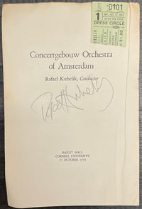 Original Rafael Kubelík Conductor Signed Program Cornell 1954 - $6K APR w/CoA APR57