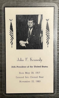 Original Rare John F Kennedy Funeral Mass Prayer Card 1963 - $1K APR w/CoA APR57