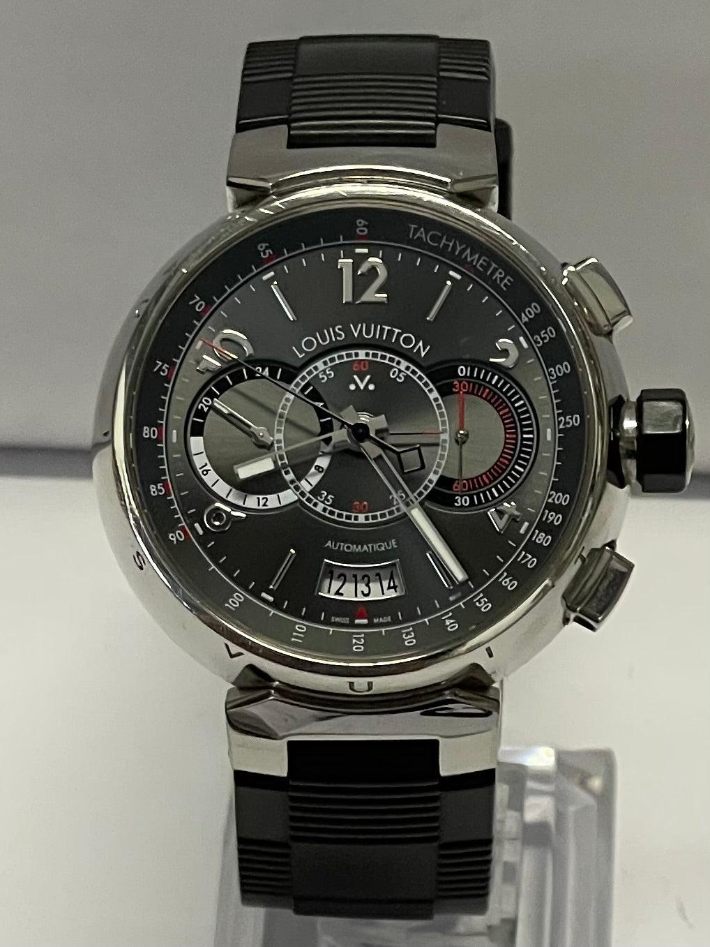 Louis Vuitton Tambour Voyage Q102N Gray Dial Self-winding 44mm Round Men's  Watch