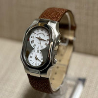 Philip Stein Teslar Dual Time w/ Special Brown Strap Men's Watch-$7K APR w/ COA! APR57