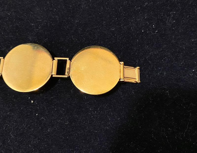 LALIQUE French Design Yellow Gold Tone with Blue Stone Bracelet - $5K Appraisal Value w/CoA} APR57