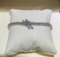Solid White Gold Double Row Bracelet with 152 Diamonds! - $30K Appraisal Value w/ CoA! APR 57