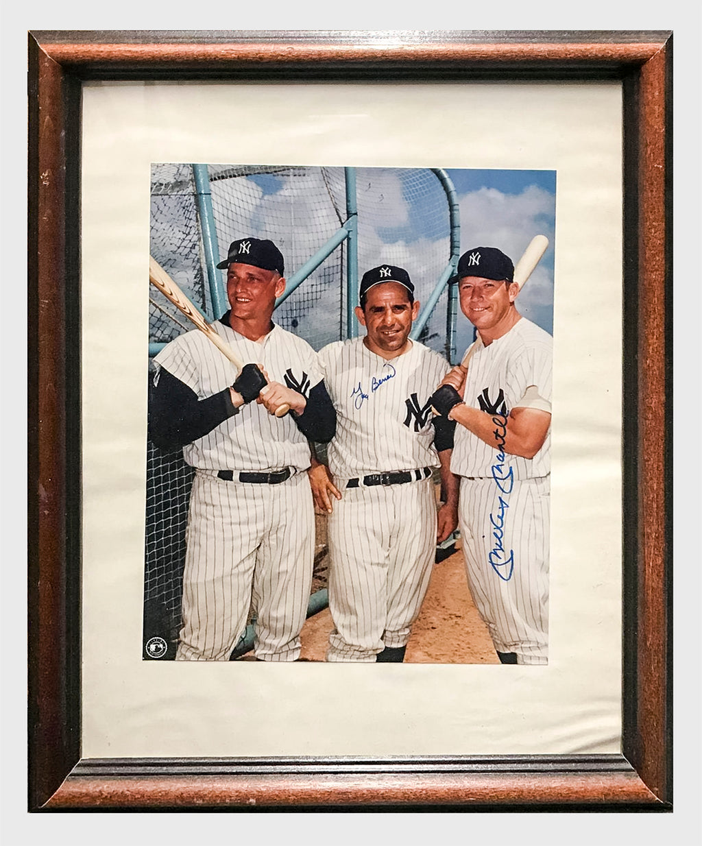 Yogi Berra, Mickey Mantle Autographed Color Photograph - $5K APR Value