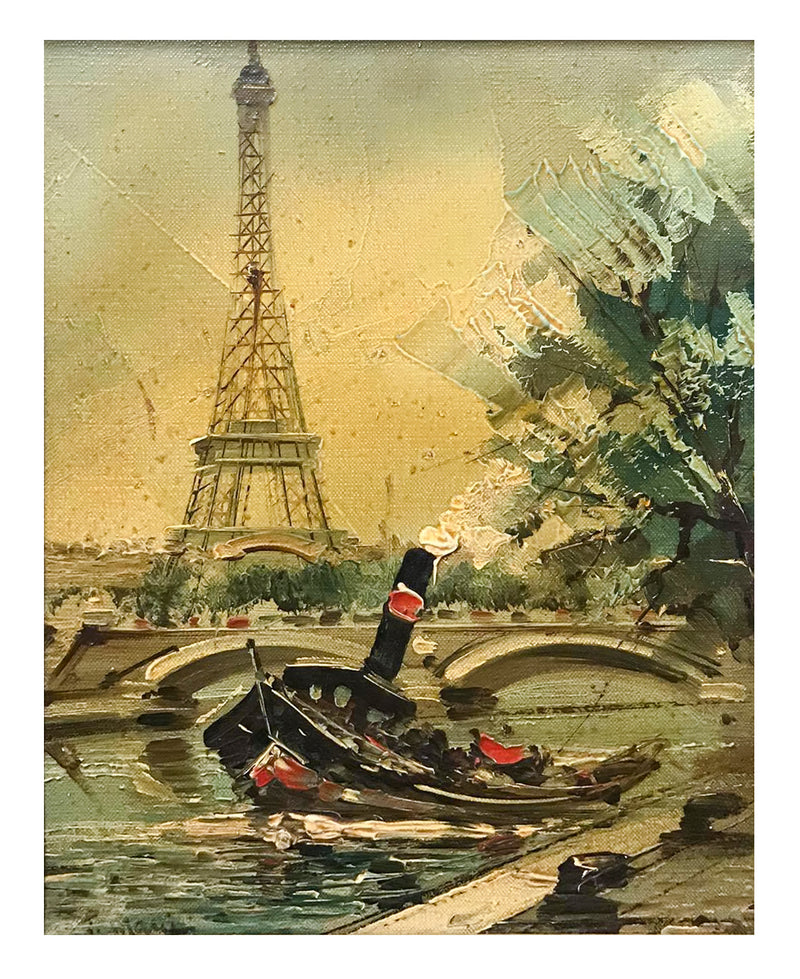 Signed 1940s "Tour Eiffel" Oil on Canvas French Landscape - $2.5K APR Value w/ CoA! + APR57