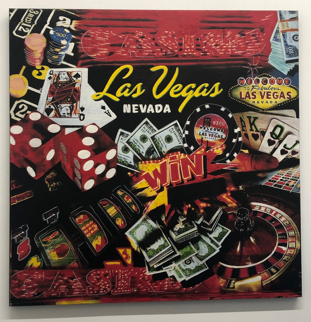 STEVE KAUFMAN, Lucky Las Vegas, Pop Art Silkscreen Oil, C. 2007