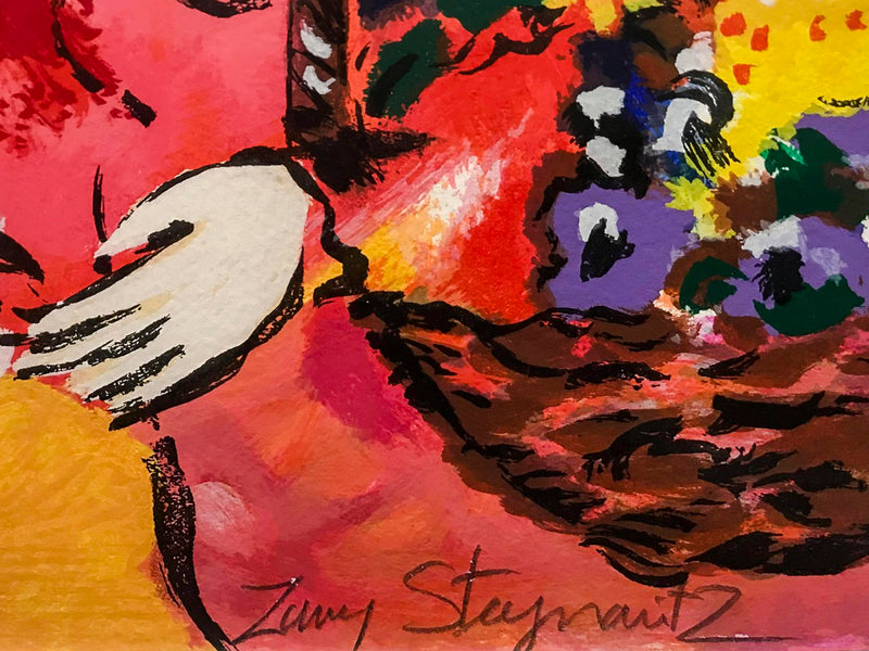 ZAMY STEYNOVITZ “Woman with Red Bouquet and Sun” 1996 Serigraph - $3K APR Value w/ CoA! + APR 57