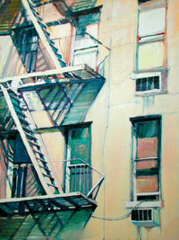 PATTI MOLLICA "Midtown Fire Escapes" Oil on Canvas - $24K Appraisal Value APR 57