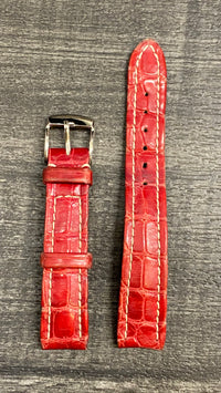 BREITLING Red Padded Crocodile Leather Watch Strap - $650 APR VALUE w/ CoA! ✓ APR 57