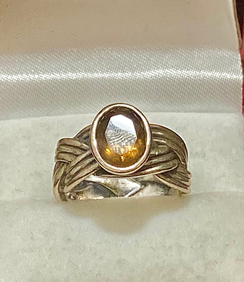 Unique Designer Sterling Silver with Smoky Quartz Ring - $4K Appraisal Value w/CoA} APR57