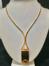 BACCARAT 18K Yellow Gold with Brown Mordore Lead Crystal Necklace - $20K Appraisal Value w/CoA} APR57