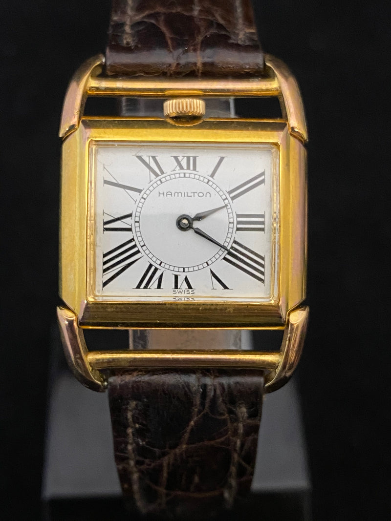 HAMILTON Gold Tone Vintage circa 1940 Base Metal Bezel Wristwatch - $3K APR Value w/ CoA! APR 57