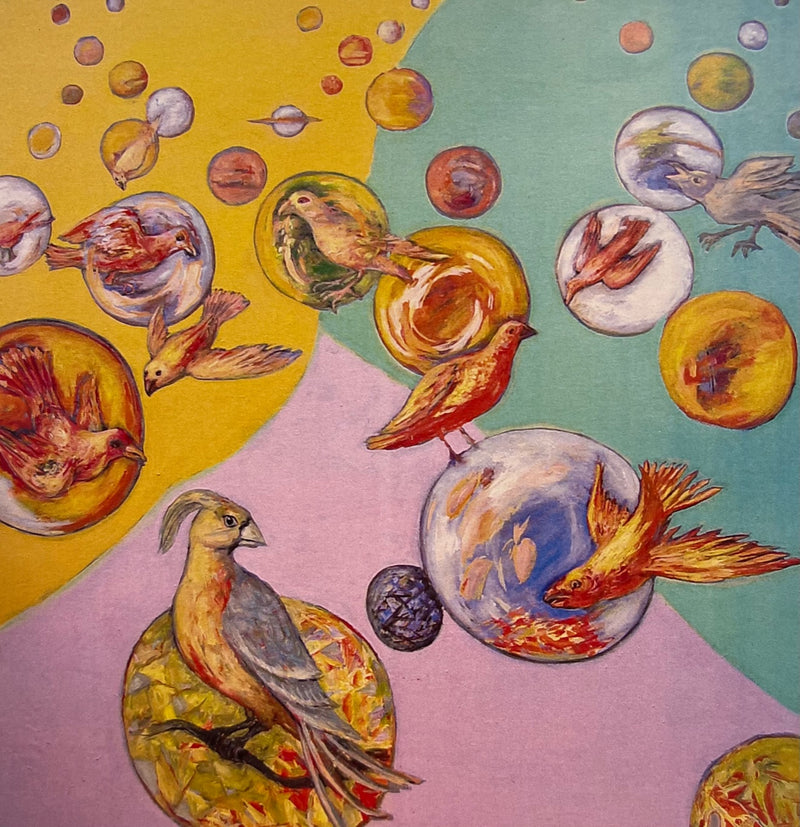 PETER PASSUNTINO "Birds and Planets" Oil on Canvas - $1.5K Appraisal Value! APR 57