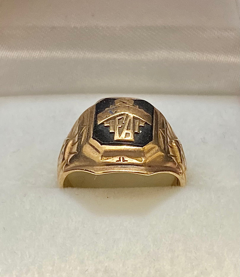 Flyselskaber kor Hælde 1932 Antique Fort Ann High School Class Ring in Solid Yellow Gold - $6