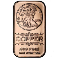 1 oz Walking Liberty Copper Bar (New) APR 57