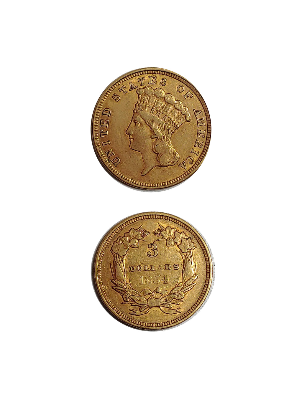 1854 Indian Princess Head Gold $3 Three Dollar Piece - Early Gold Coins  Coin Value Prices, Photos & Info
