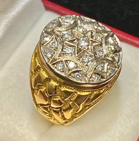 1930’s Antique Solid Yellow & White Gold 25-Diamond Ring - $12K Appraisal Value w/CoA} APR57