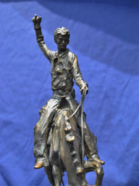 CARL KAUBA "Rodeo Rider" Signed 1890s Bronze Sculpture - Western Cowboy & Horse - $6K VALUE* APR 57