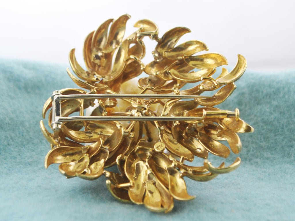 Incredible 18K Yellow Gold South Sea Pearl & Diamond Brooch/Pin - $40K  Appraisal Value w/CoA}