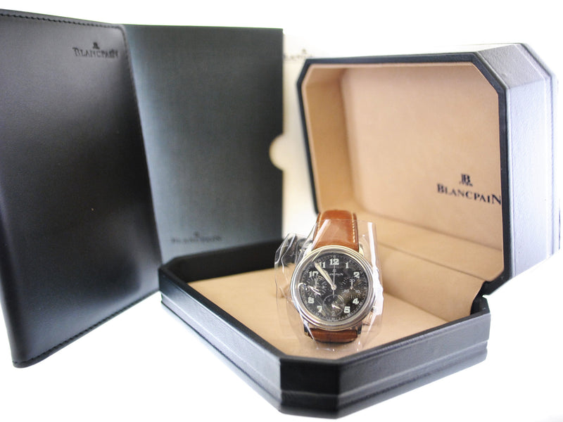 BLANCPAIN Rare Round Stainless Steel Chronograph w/ Black Dial - $30K Appraisal Value! ✓ APR 57