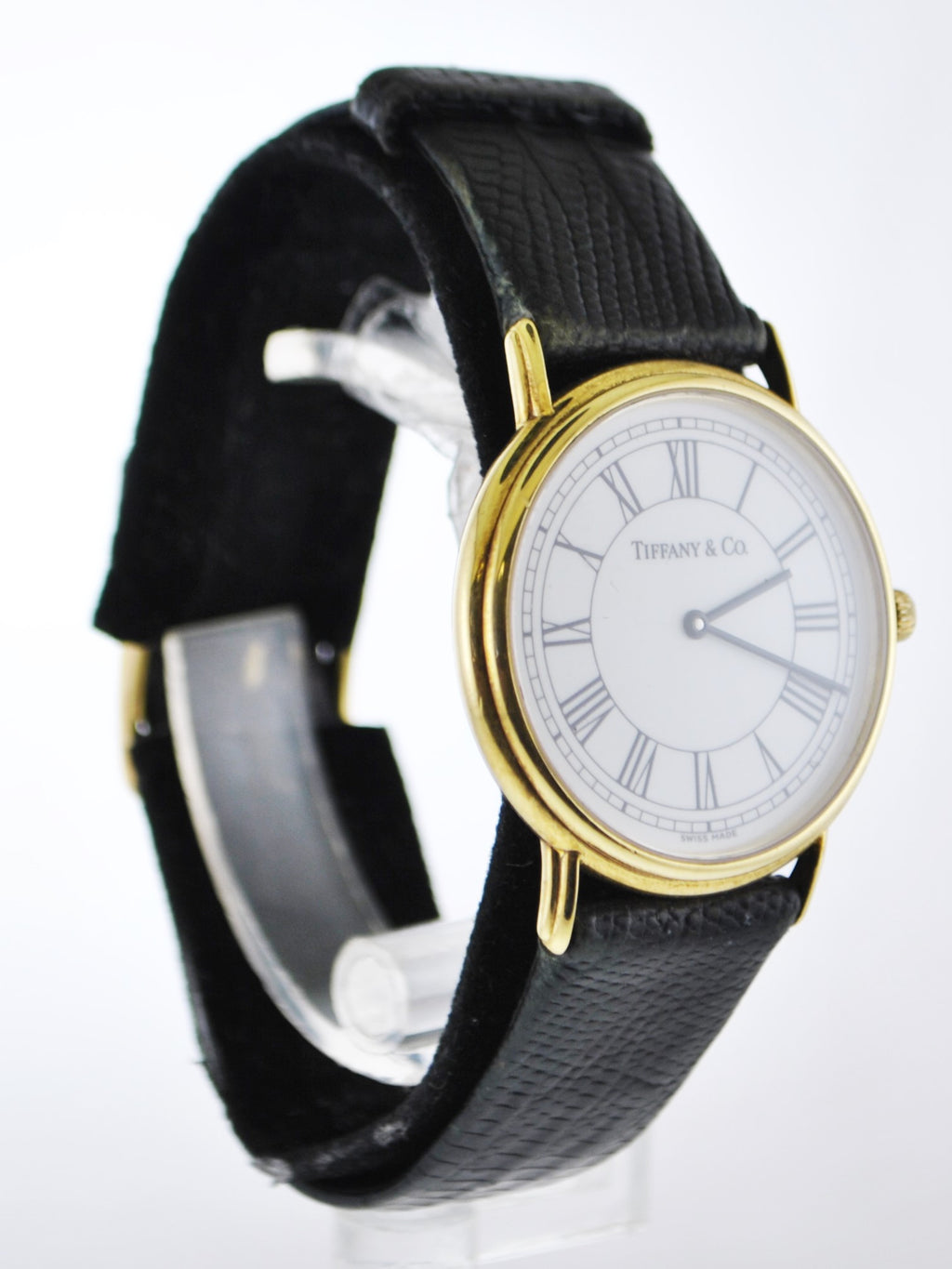 Men's Slim 14K Gold Plated Watch with Leather Band