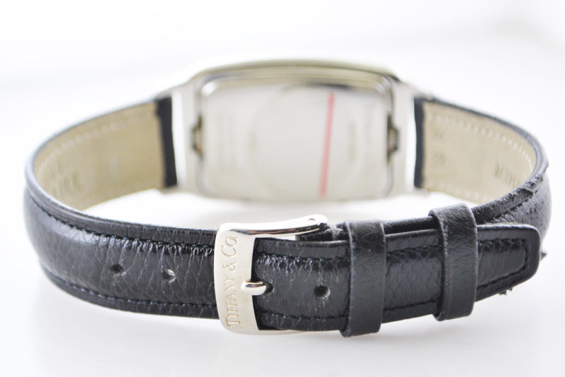 TIFFANY & CO. Rare Dual-Time #M201 SS Wristwatch w/ Two Time Zones on Original Black Strap - $3K VALUE APR 57
