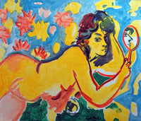 WAYNE ENSRUD "Mirror Mirror" Acrylic on Canvas, C. 1987 APR 57