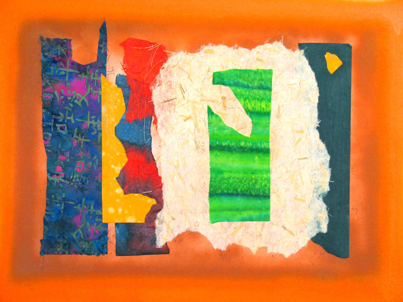 WAYNE ENSRUD "Time 3:13 PM" Acrylic, Paper, and Fabric on Canvas, 2009 APR 57