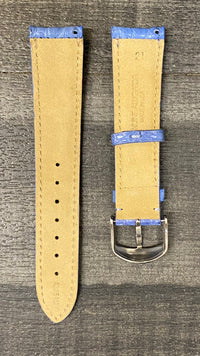 High-Quality Blue Padded Alligator Leather Watch Strap - $650 APR VALUE w/ CoA! ✓ APR 57