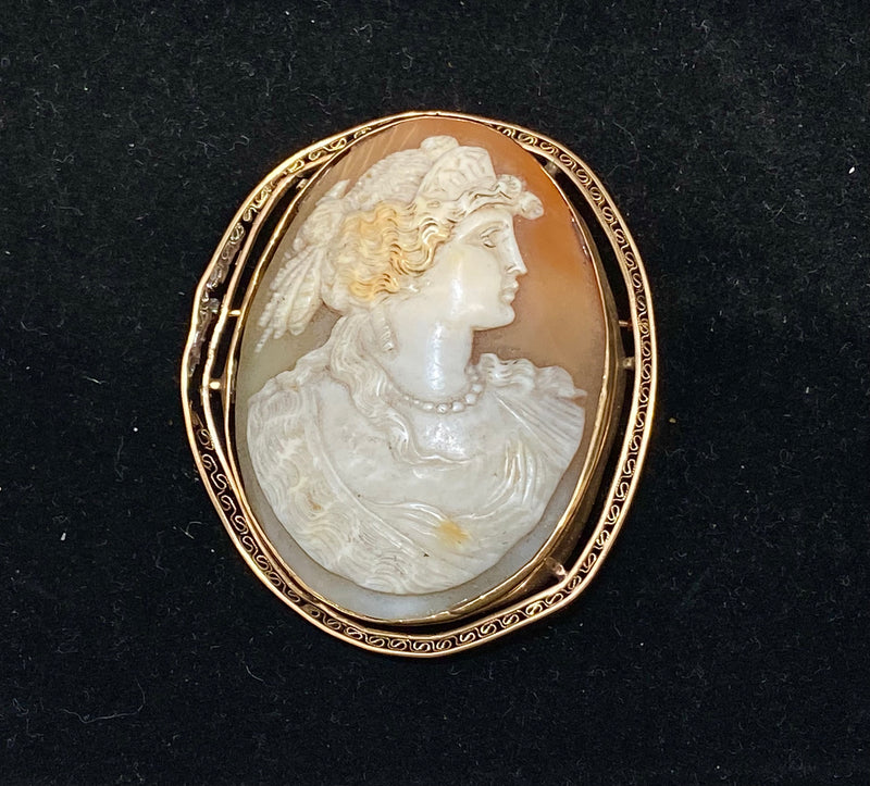 Antique Unique Designer’s Rose Gold Cameo Lady Portrait Brooch - 6K Appraisal Value w/CoA} APR57