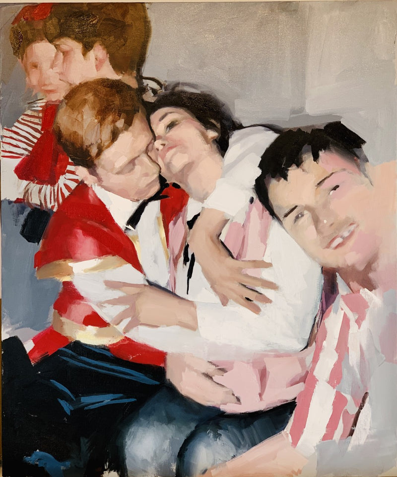 MARK TENNANT "Hugging" Oil on Canvas APR 57