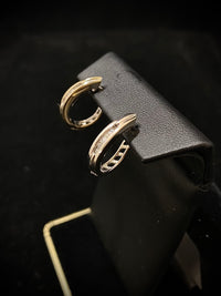 Unique Designer Solid White Gold Huggie Hoop Earrings  with Baguette Diamonds - $6K Appraisal Value w/ CoA! } APR 57