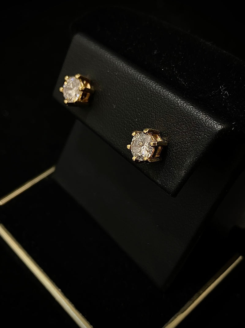 Unique Designer Solid Yellow Gold with Diamond Earrings $10K Appraisal Value w/CoA} APR 57