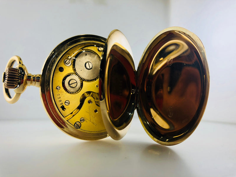 1920s Junghans Pocket Watch in Solid Gold w/hunter double case, $20 KVALUE, w/Cert! APR 57