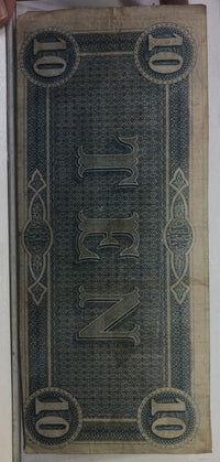 $10 1864 Confederate Note APR 57