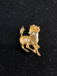 Vintage c.1960's Desgner YG Running Golden Horse Brooch/Pin w $8K COA!} APR 57
