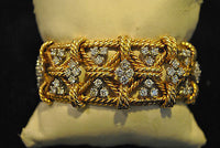 David Webb Style Woven Design Bracelet in 18K Yellow Gold and Platinum with Diamonds - $75K VALUE APR 57