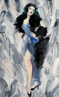 LUCILLE LEE "Lady in Dark Hair" 48" x 30" Oil on Canvas - $6K Appraisal Value! APR 57