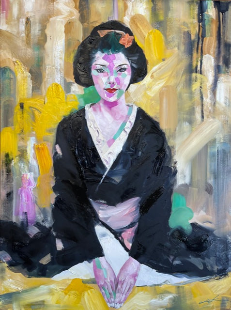 LUCILLE LEE "Lady in Kimono" 40" x 30" Oil on Canvas - $6K Appraisal Value! APR 57