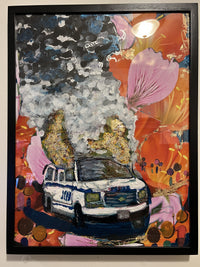 NO.12 _ ROBERT NEWMAN "Police van on Fire" - $6.5K Appraisal Value! APR57