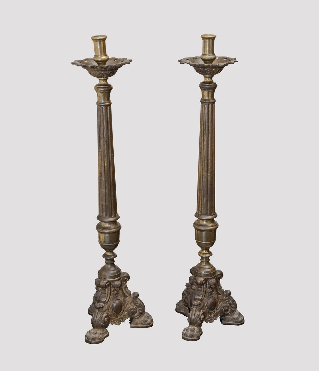Sway Solid Brass Candlesticks - Anacua House