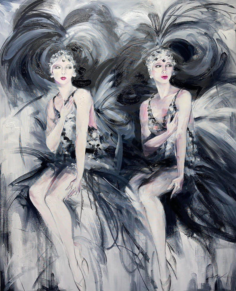 LUCILLE LEE "Showgirls" 62" x 51" Oil on Canvas - $12K Appraisal Value! APR 57