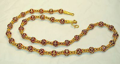 1970s Ornate 100+ Carat Ruby Necklace in 22K Yellow Gold - $100K VALUE APR 57